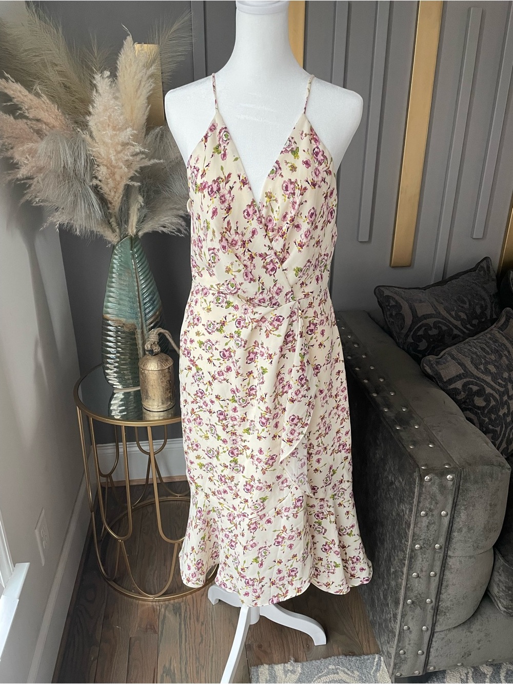 Floral Cream Midi Dress